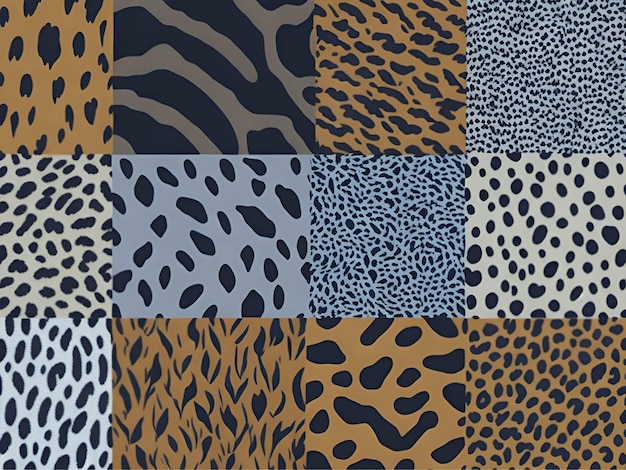Animal print pattern collection Colorful animal prints patterns