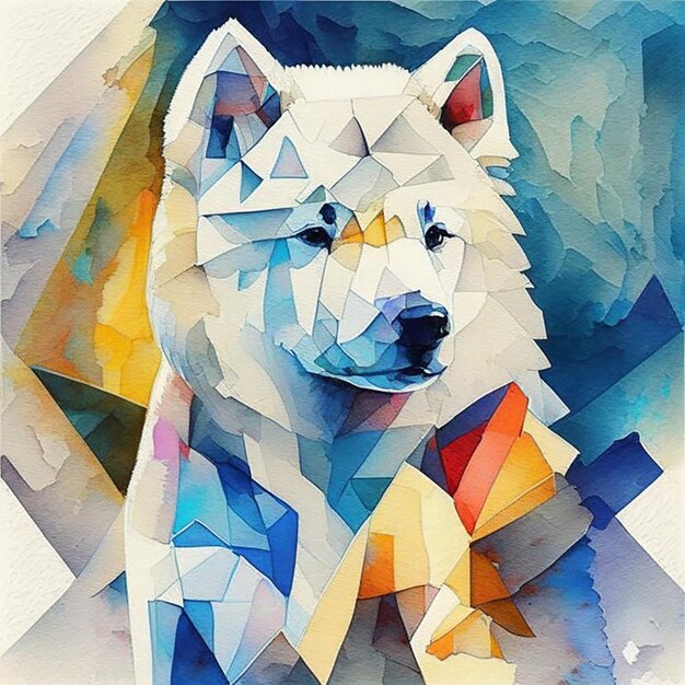 Foto animale cucciolo samoyed cavallo scuro fumetto