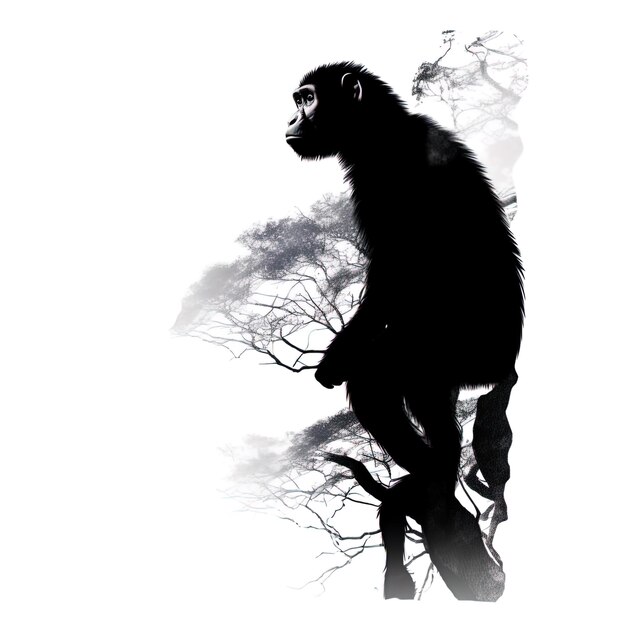 Photo animal silhouette on a white background