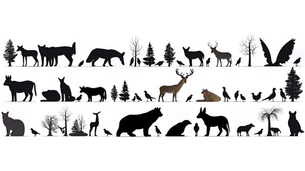 Photo animal silhouette on a white background