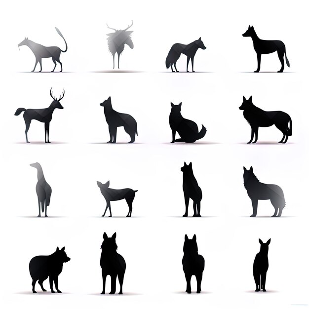 Photo animal silhouette on a white background