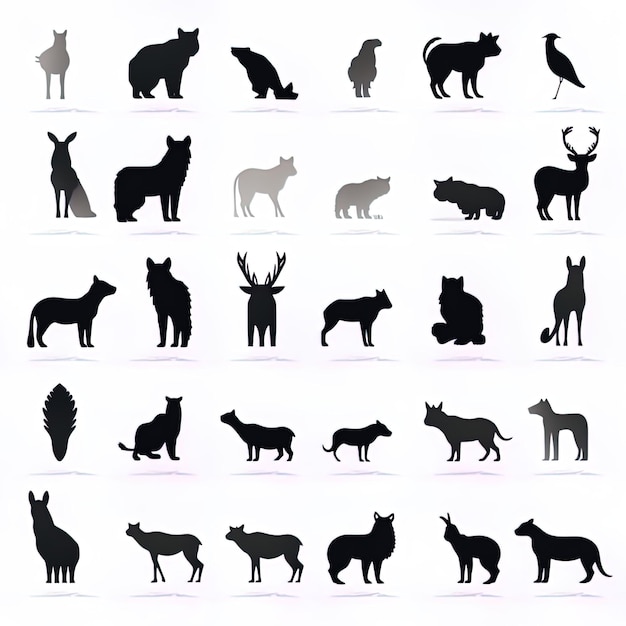 Photo animal silhouette on a white background