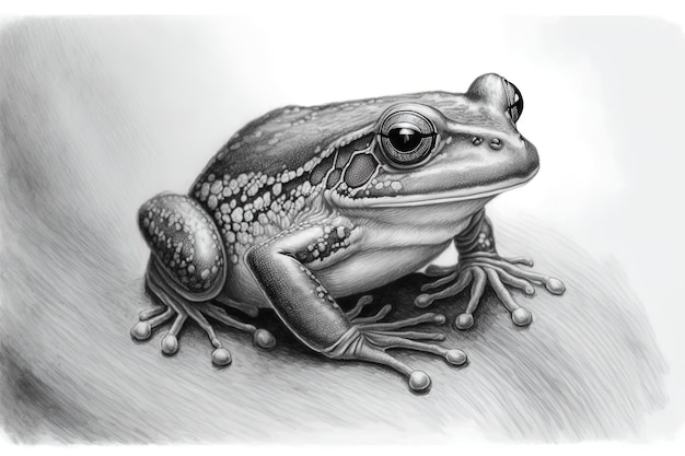 Animal sketch of a lovely frog