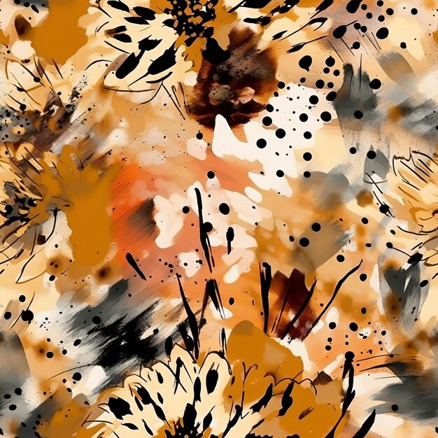 Animal skin and theoretical makes watercolor brush stroke organize Seamless pattern AI Generated