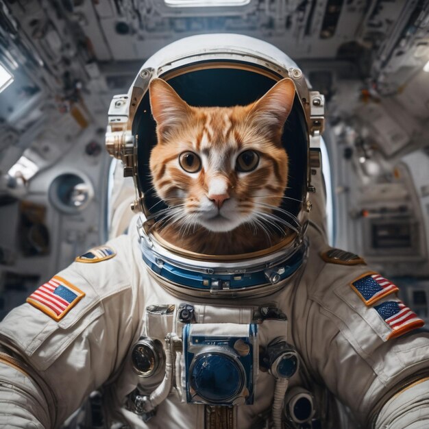 Photo animal space suit