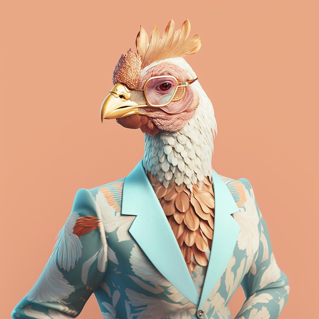 animal in suit outfit zoo pastel colours