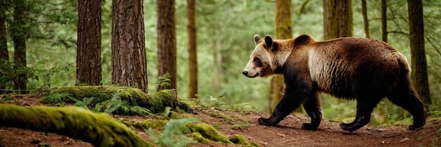 Photo an animal walking in the green forest