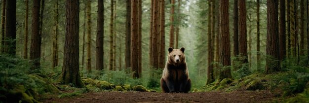 Foto un animale che cammina nella foresta verde