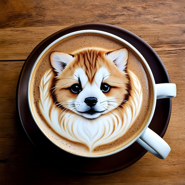 Photo animales en tazas de cafe