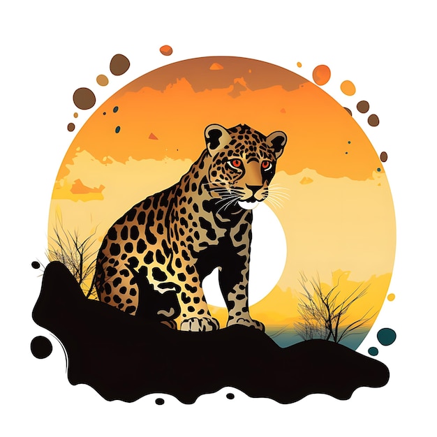 Animals Frame of Baby Jaguar Playful Spotted Baby Jaguar Resembling 2D cute creative design