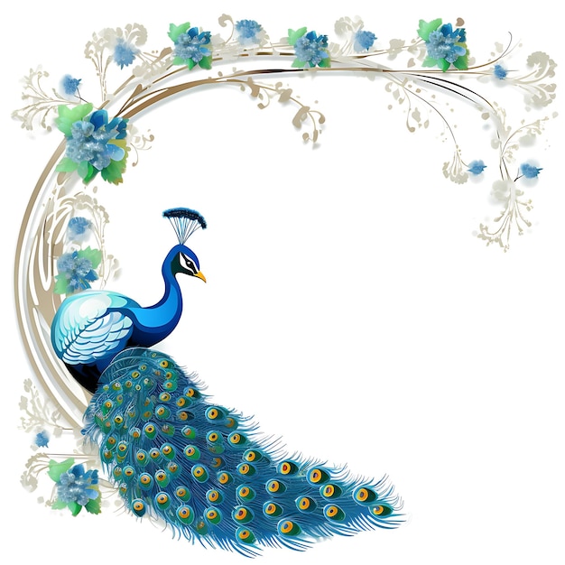 Animals Frame of Baby Peacock Fashion a Beautiful Plumage Adorned Ba 2D cute creative design