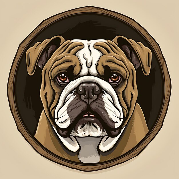 Foto animals frame of charming bulldog puppy taking on the shape of a bul 2d cute creative design