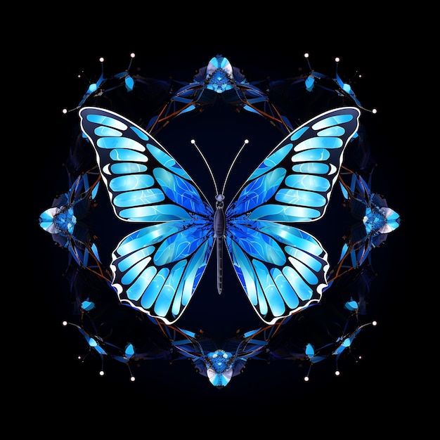 Animals Frame of Blue Morpho Butterfly Sculpt a Frame Capturing the 2D cute creative design