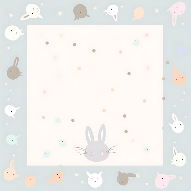 사진 작은 네덜란드 난쟁이 토끼의 동물 프레임 o 모양으로 디자인 된 2d 귀여운 창의적인 디자인