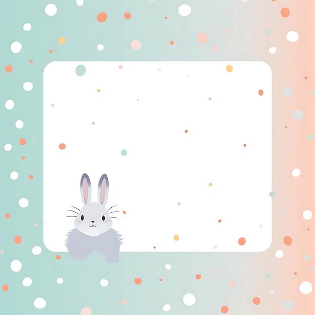 작은 네덜란드 난쟁이 토끼의 동물 프레임 O 모양으로 디자인 된 2D 귀여운 창의적인 디자인