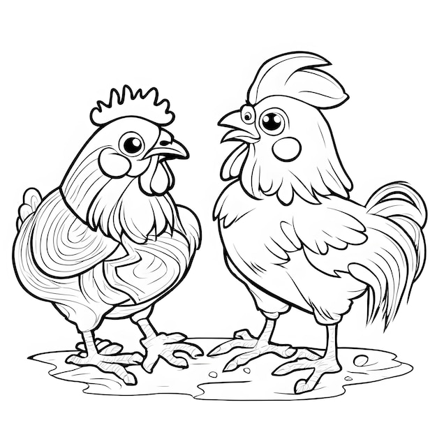 Animals illustration coloring page for kids