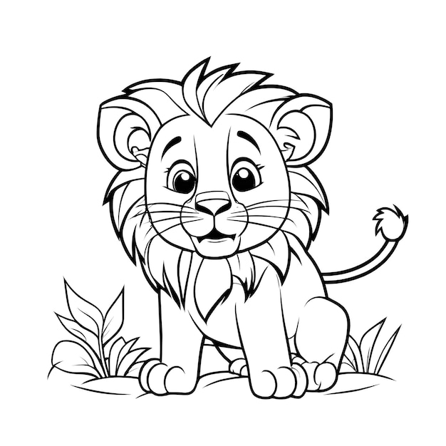 Animals illustration coloring page for kids