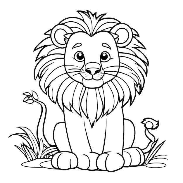 Animals illustration coloring page for kids