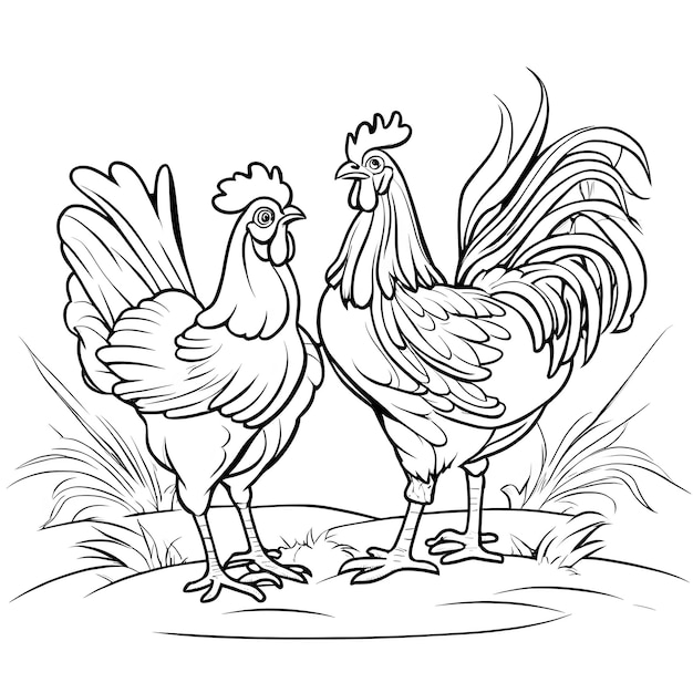 Animals illustration coloring page for kids