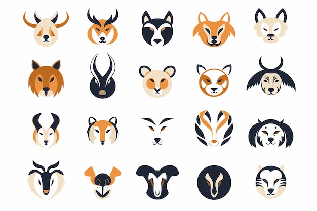 Photo animals logos collection