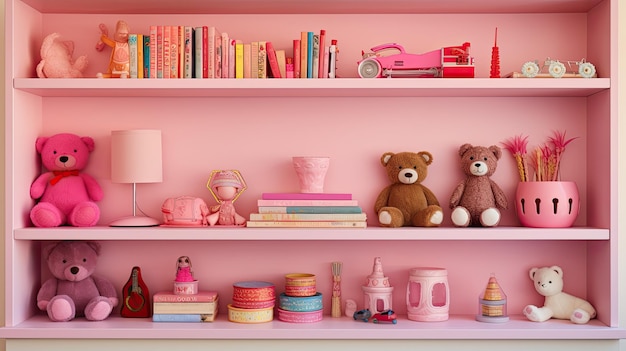 Animals pink shelf