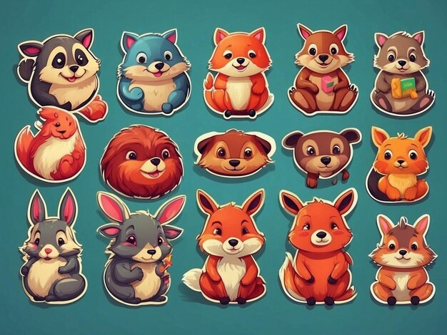 Photo animals stickers illustration