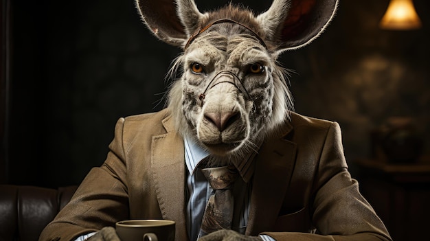 Animals in a suit lawyer with Animals face Artificial intelligence