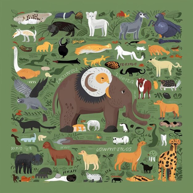Photo animals vector illustrations of various animals