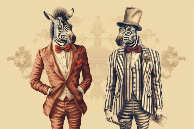 Animals in Vintage Style Clothing Graphics