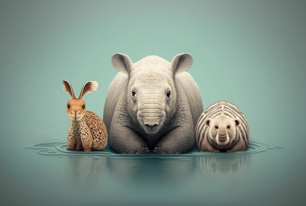 Animals with copy space background World wildlife day concept