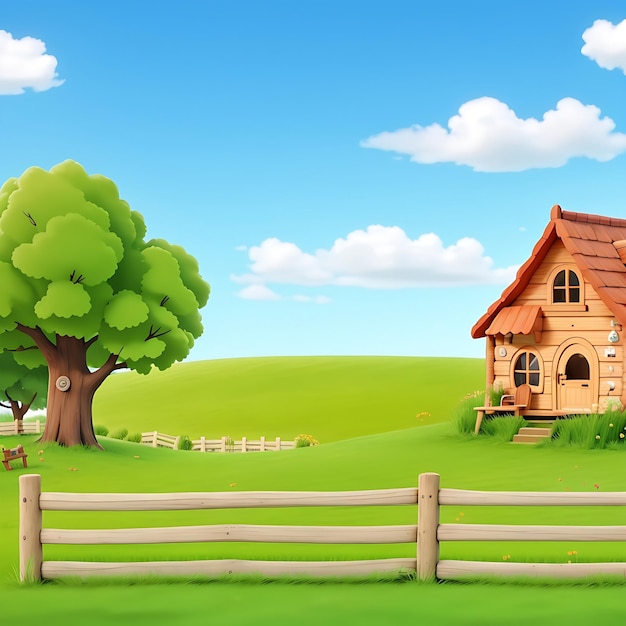 Animate Village Home Landscape Background Generated Ai