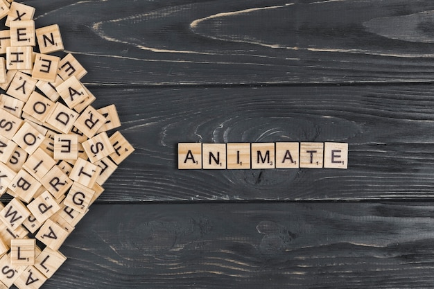 Photo animate word on wooden background