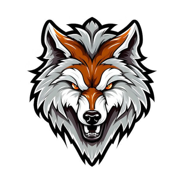 Animated angry wolf mascot logo