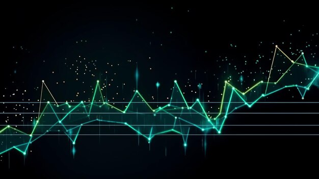 Animated business growth bar and line graph animatic Generative AI