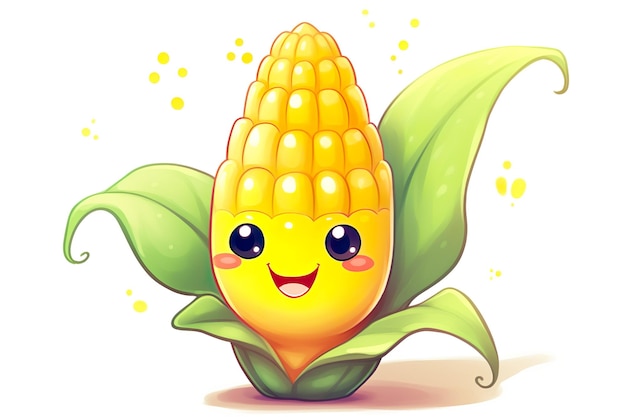 animated cartoon corn with beautiful background AI Generated