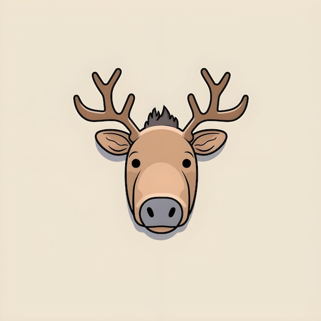 Photo animated cartoon flash card illustration of a wild moose