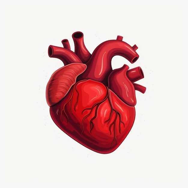 Animated cartoon heart on a white background