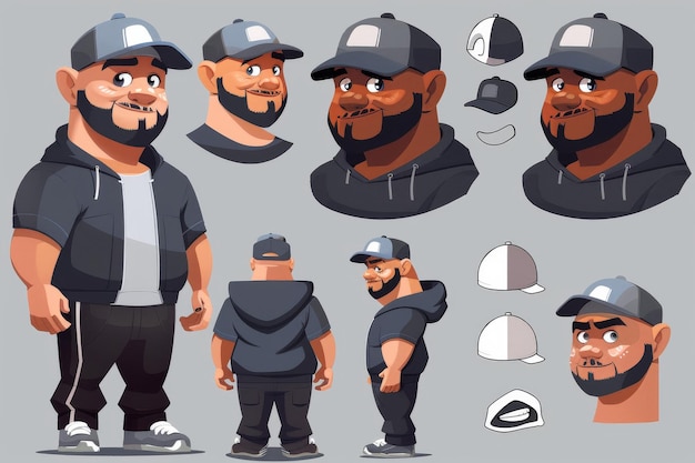 Animated Character Design With Multiple Expressions