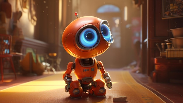 Animated cute robot great design for any purposes Cartoon realistic bot Animal character design Internet communication Comic drawing Cute character design Comic background