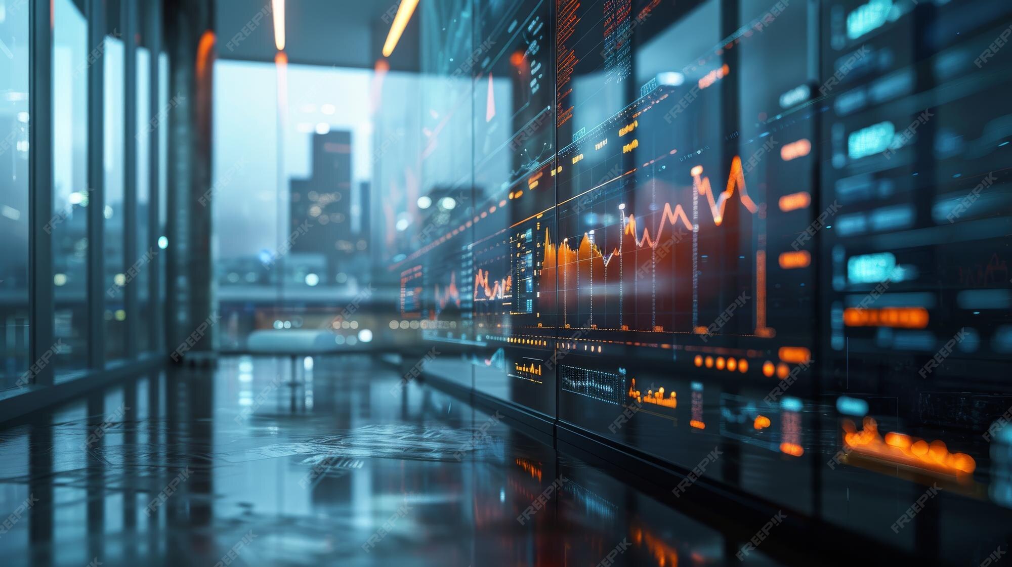 Premium Photo | Animated Data Visualization on a Transparent Display in ...