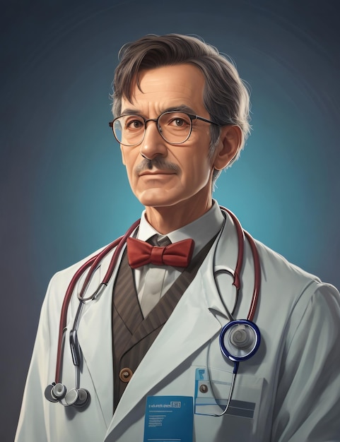 animated doctor character doctor portrait