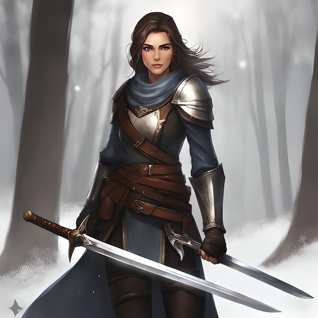 Animated female warrior