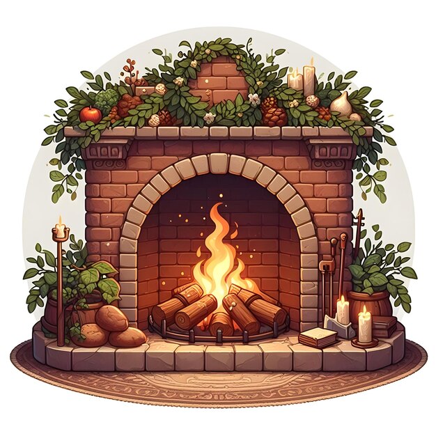 Photo animated fire place