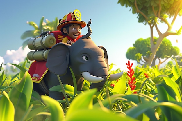 Animated Firefighter on ElephantxA