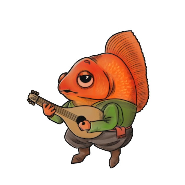 Animated goldfish illustration