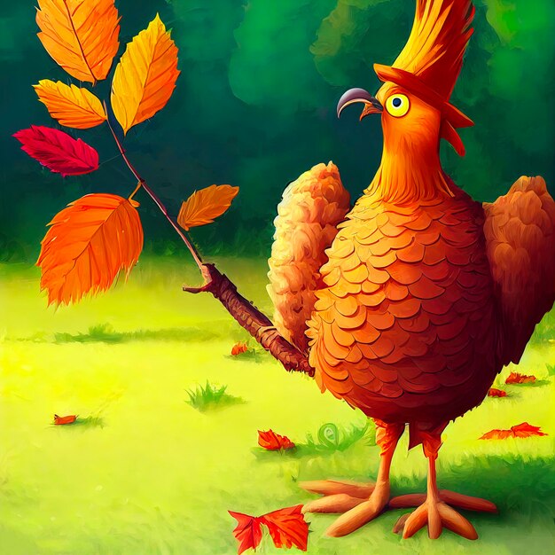 Premium Photo | Animated illustration of funny thanksgiving turkey ...