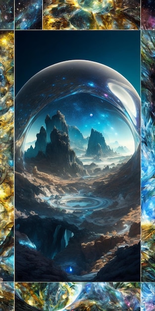 Photo an animated journey through a crystal world