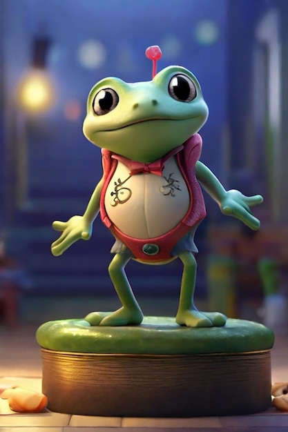 Photo animated leapfrog jumping character