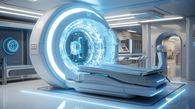 Photo an animated mri machine scanning a patients body wallpaper