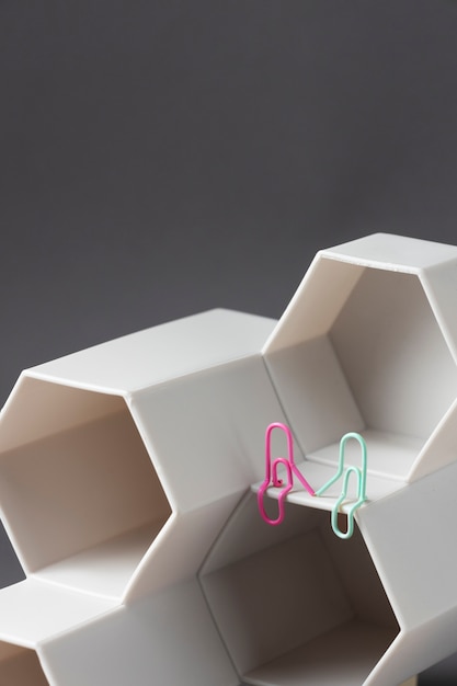 Animated paper clips sitting together still life